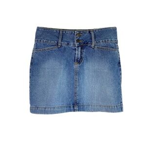Paris Blues Soulmate Naturally Distressed Denim Blue Jean Mini Skirt